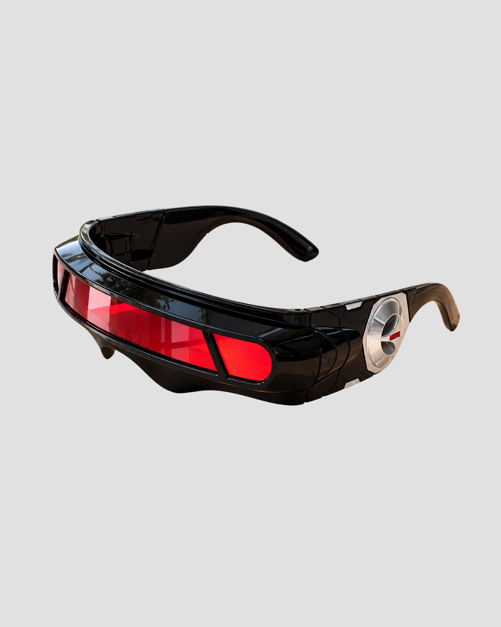 Lentes Futuristas Sci-Fi con Visor Rojo – Estilo Cosplay y Ciberpunk