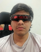 Lentes Futuristas Sci-Fi con Visor Rojo – Estilo Cosplay y Ciberpunk